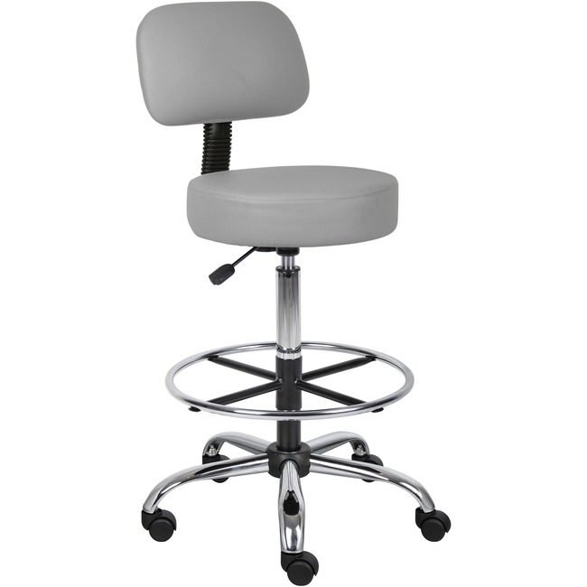 Boss Office Products Stool Antimicrobial Gray BOPB16245GY
