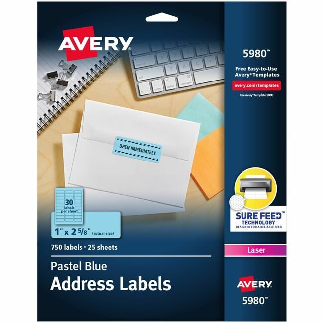 Avery Products Corporation Label Pastel Perm 1X2.5 Be AVE5980