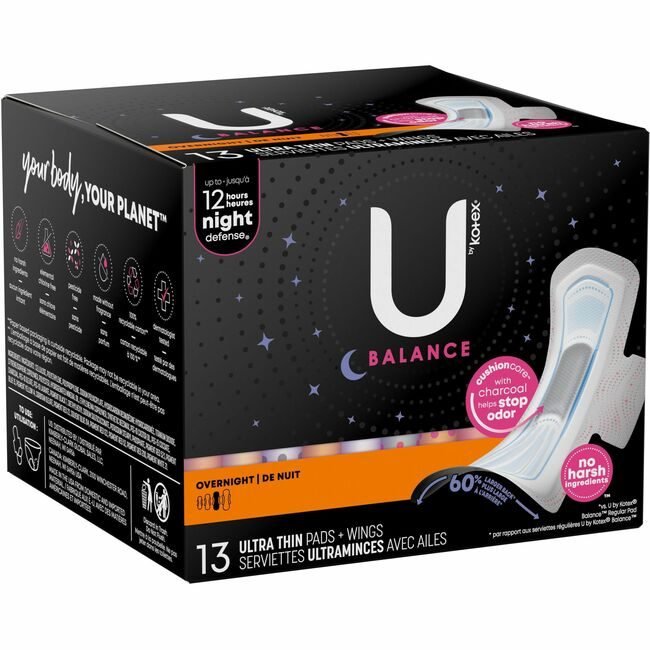 Kimberly-Clark Professional Kleenex / Scott / WypAll / Kimtech Kotex Thin Overnight Pad 13 KCC54912