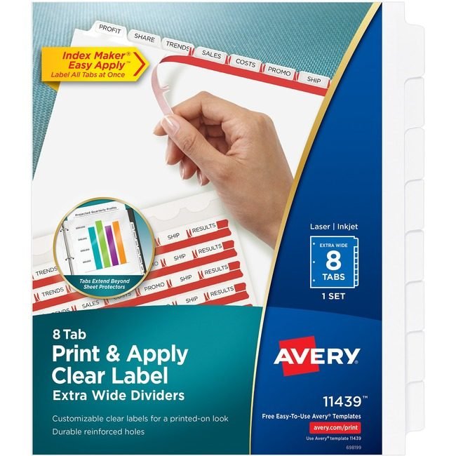 Avery Products Corporation Dividers Xw 8TABS Indexmkr AVE11439
