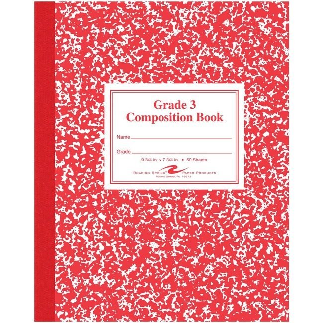 Roaring Spring Paper Products Book Composition GRADE 3 Red ROA77922