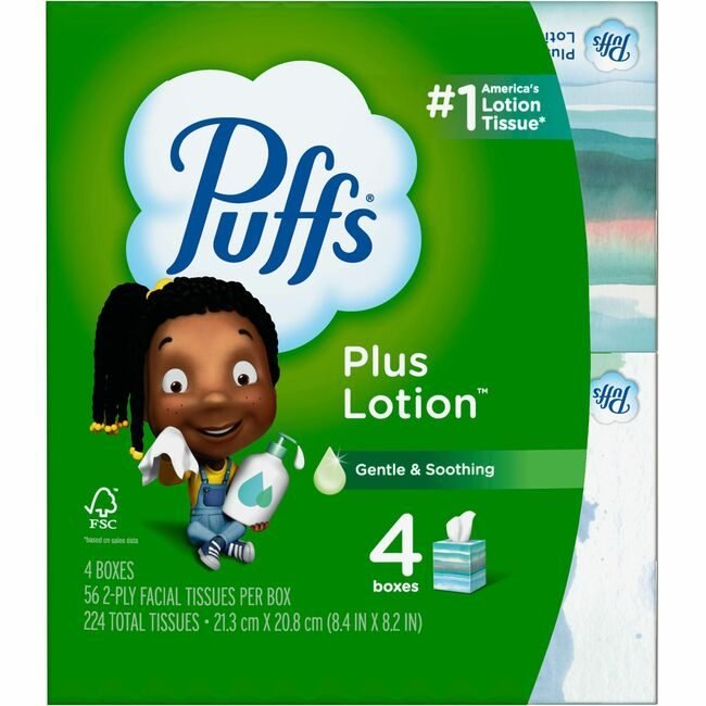 Procter  Gamble P&G Professional / product-specific brand Tissue Puffs Plus 4CUBES PGC34899