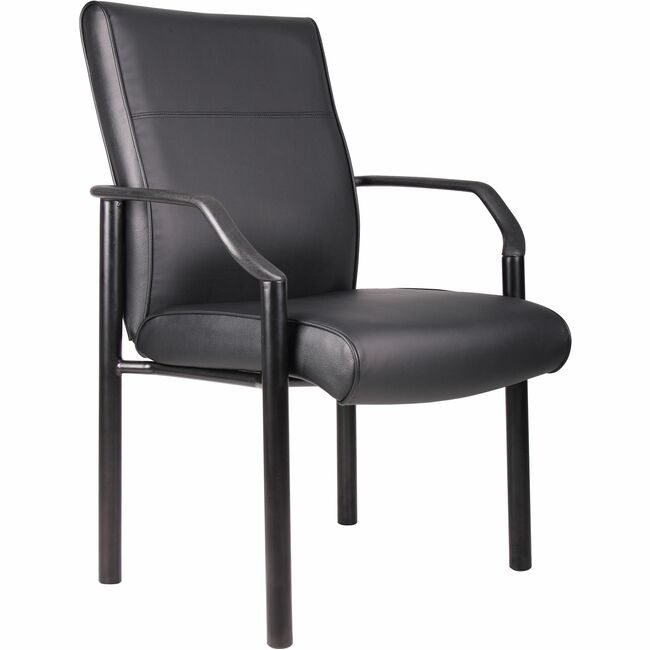 Boss Office Products Chair Guest Black Vinyl BOPB689