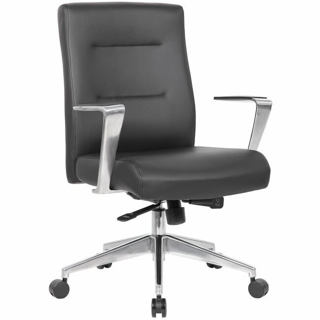 Boss Office Products Chair Conf Antibac Blk/Slvr BOP8886ALAMBK