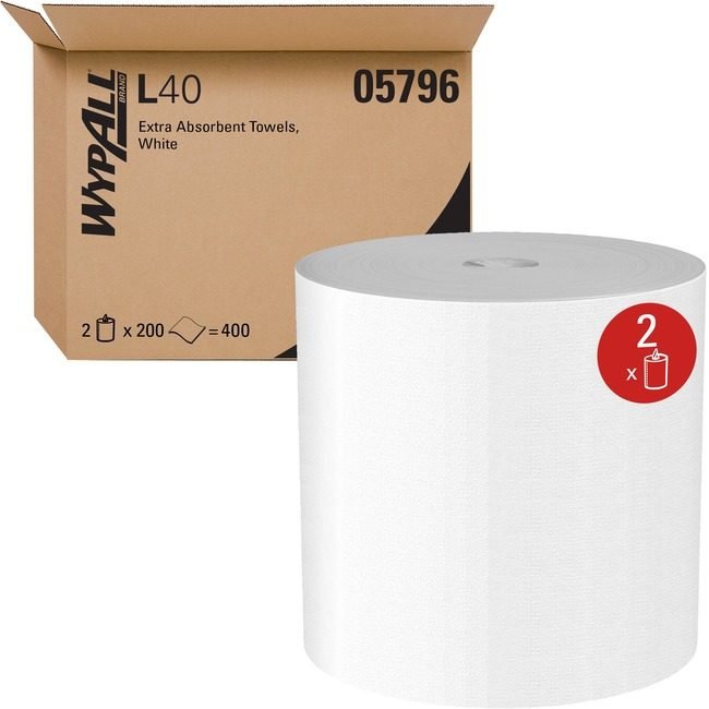 Kimberly-Clark Professional Kleenex / Scott / WypAll / Kimtech Cloths Reusable Roll Whi KCC05796
