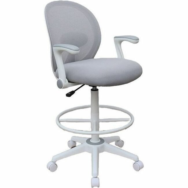 Boss Office Products Stool Mesh Fliparm White BOP1676WTGY