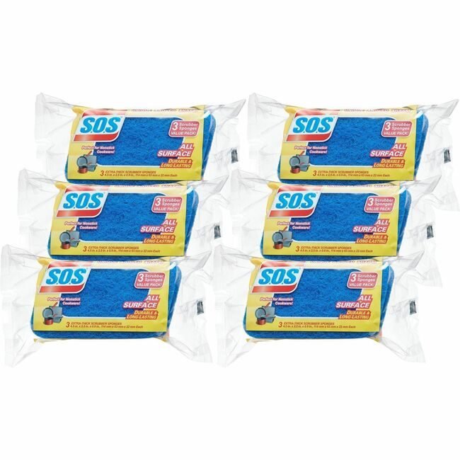 The Clorox Company CloroxPro / Sponge Scrubber S.O.S.3PK CLO91028BD