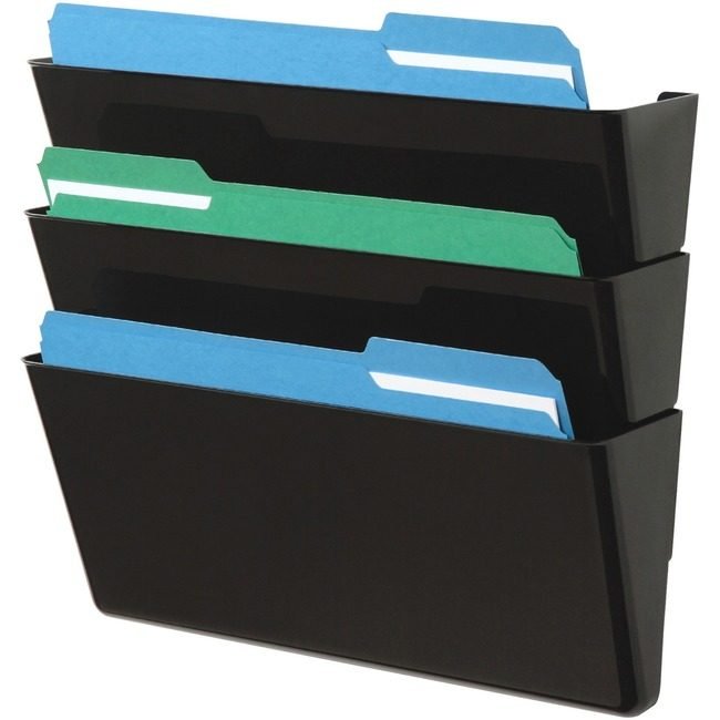 Deflecto File Wall Letter 3 Pack Black DEF73604