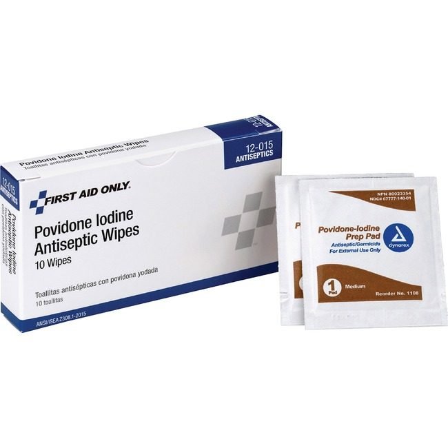 Acme United Corporation First Aid Only Wipes Iodine Pvp FAO12015