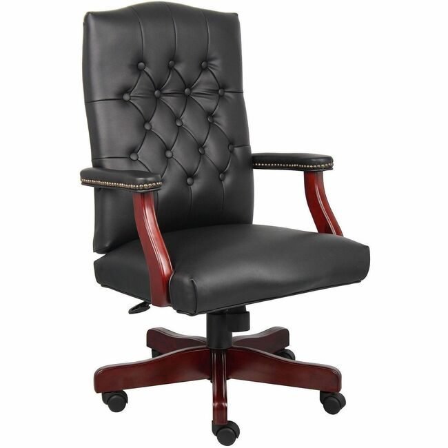 Boss Office Products Chair Traditional Woodframe Bl BOP905BK