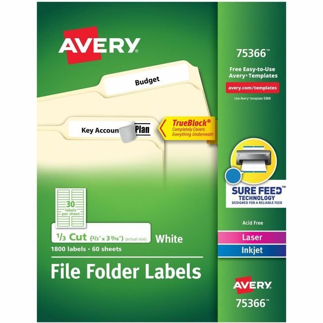 Avery Products Corporation Label Flder Lsr/Inkjt Bonus AVE75366