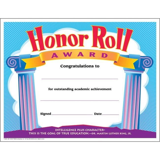 TREND Enterprises Award Honor Roll 30 Pack TEPT2959