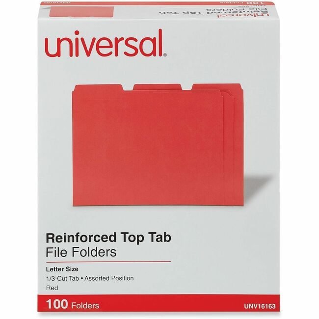 Universal Office Products Folder REINFORCE1/3LTR Red UNV16163
