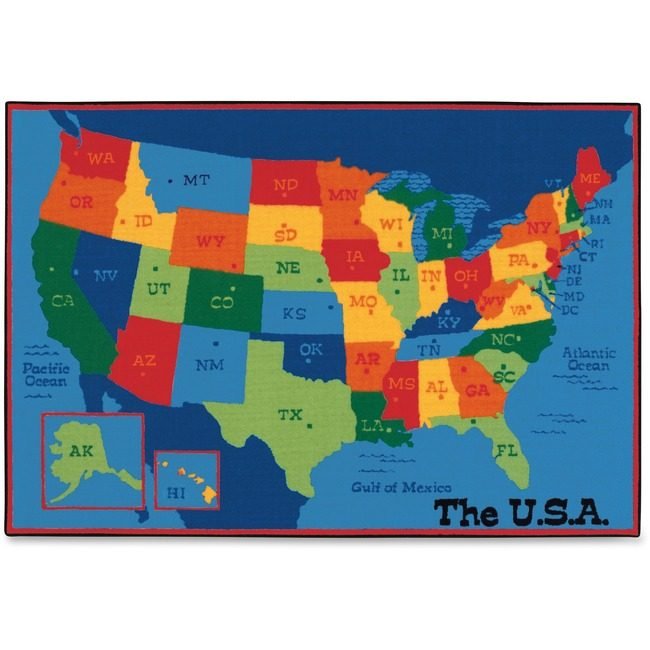 Carpets for Kids Rug Kvl+ Usa Map 8X12 CPT96.95