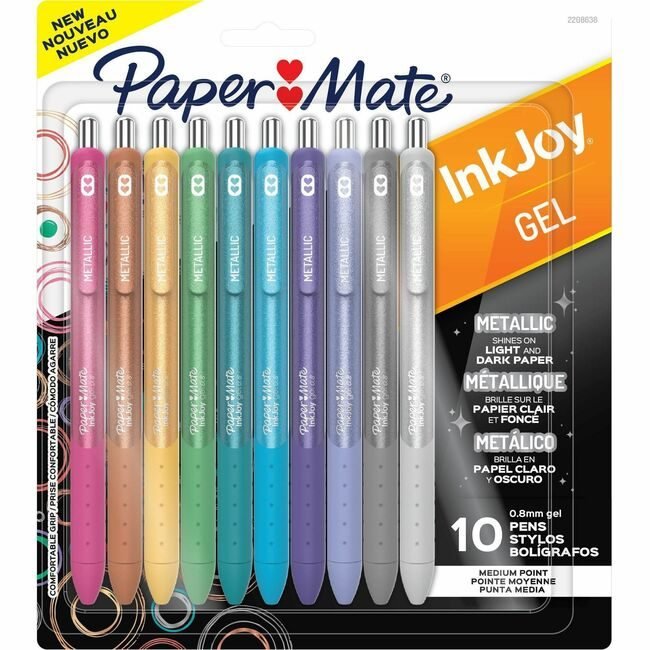 Newell Brands Paper Mate Pen Gel Ij Metalic Assorted 10 Count PAP2208638