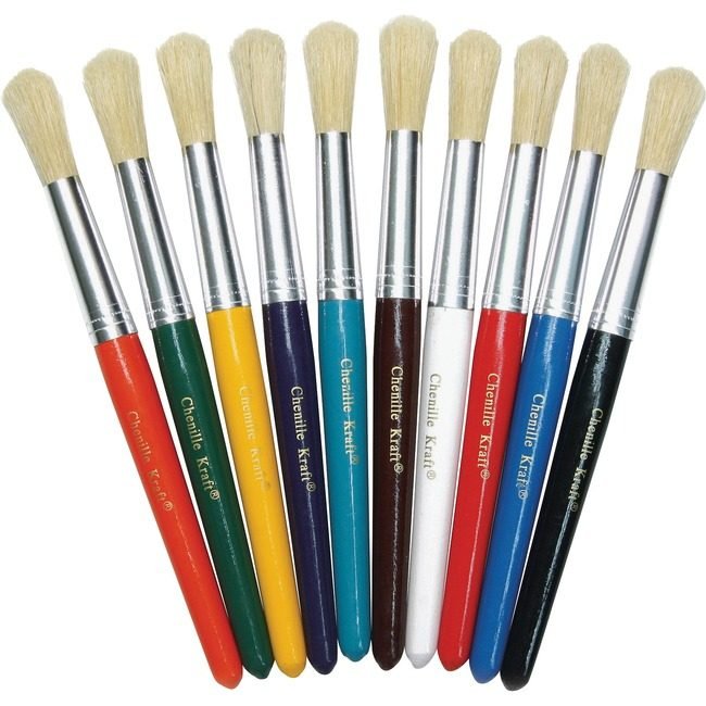 Pacon Corporation Brush Paint Stubby Rnd 10 Count PAC5183