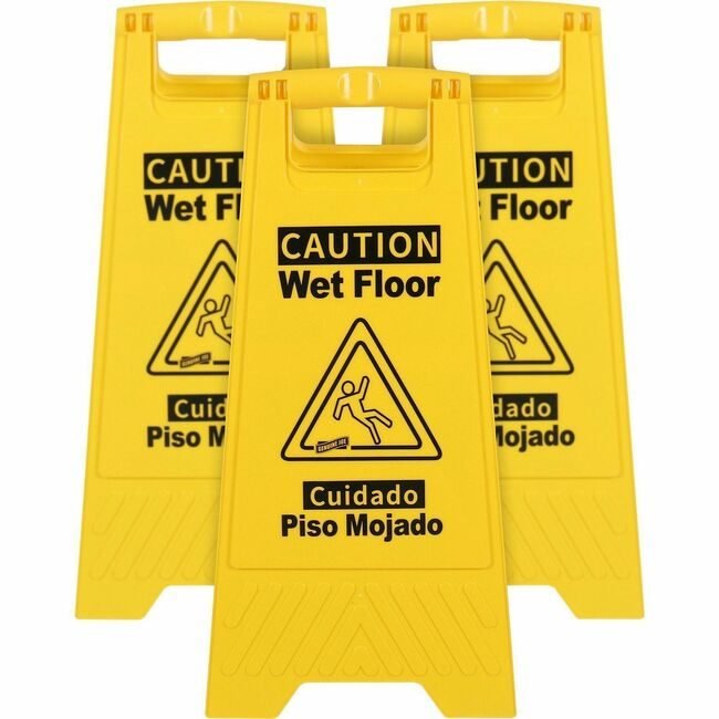 Genuine Joe Sign Wet Floor Eng/Spanish GJO85117BD