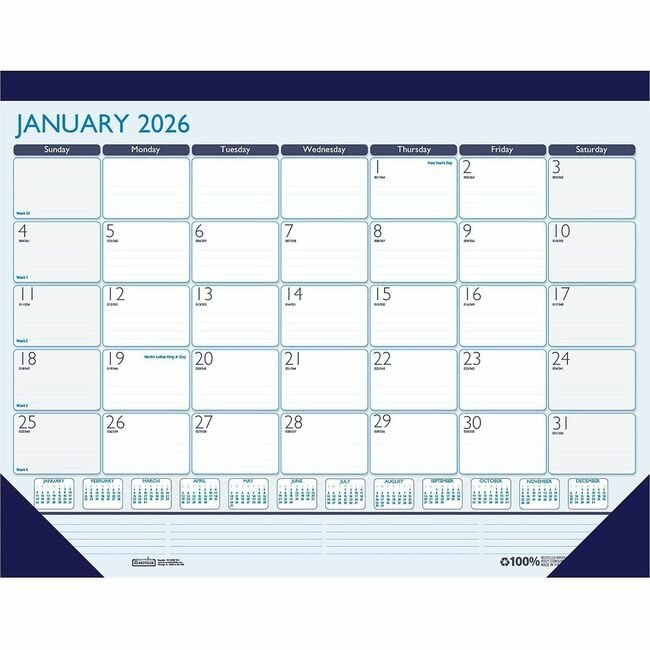 House of Doolittle Pad Desk Monthly 22X17 HOD151