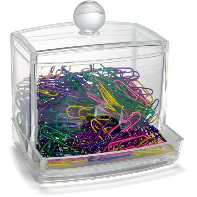 Officemate Dispenser Clips 250 Pack Clear OIC93697