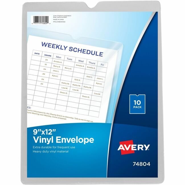 Avery Products Corporation Envelope Vinyl 9X12 10 Pack AVE74804