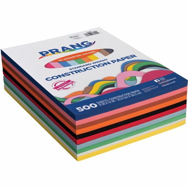 Pacon Corporation Paper Constr 9X12 Assorted 500SH PACP6555
