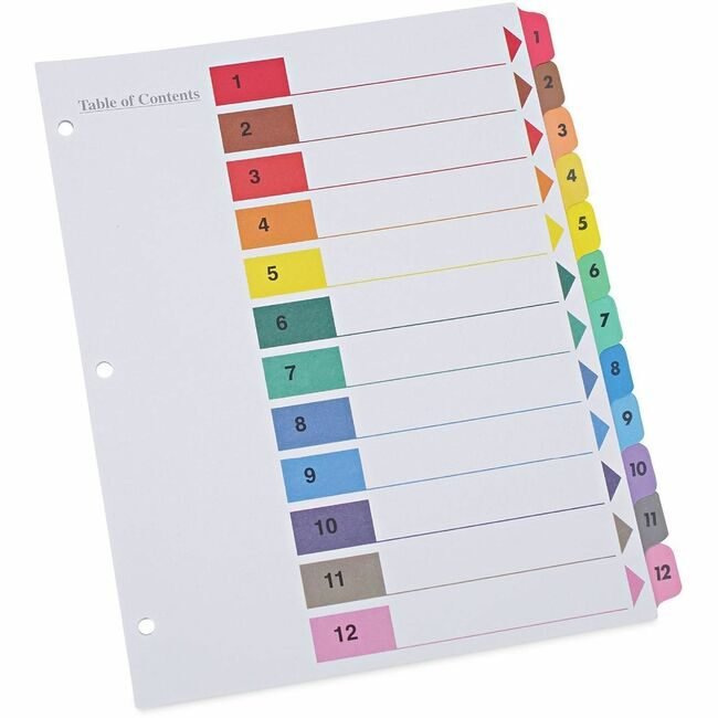 Universal Office Products Index Letter 12TB 6/PK We UNV24806