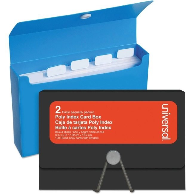 Universal Office Products Index 3X5 Bngee 2 Pack Bl/Bk UNV47304