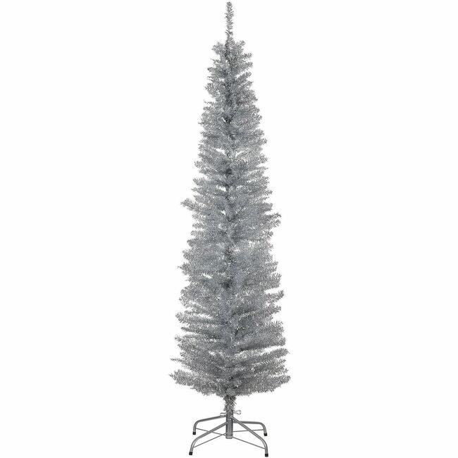 National Tree Company Silver Tinsel 6FT NLT729083892172