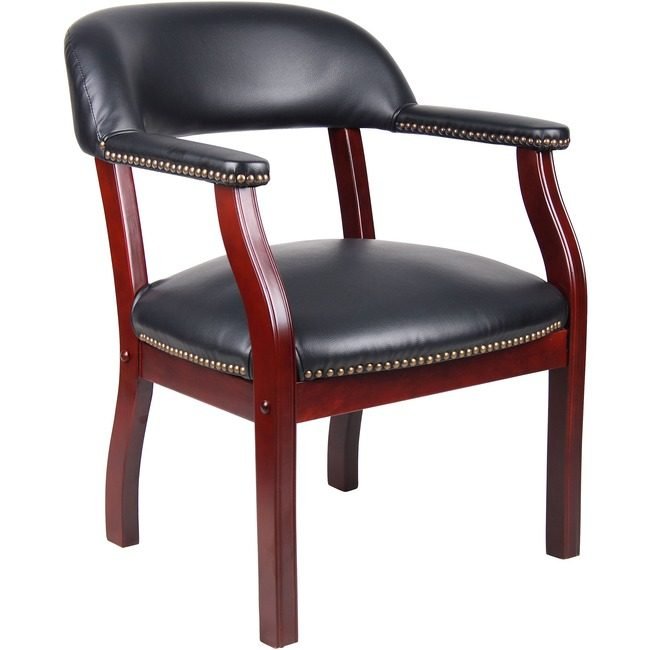 Boss Office Products Chair Traditional Guest Vinyl BOPB9540BK