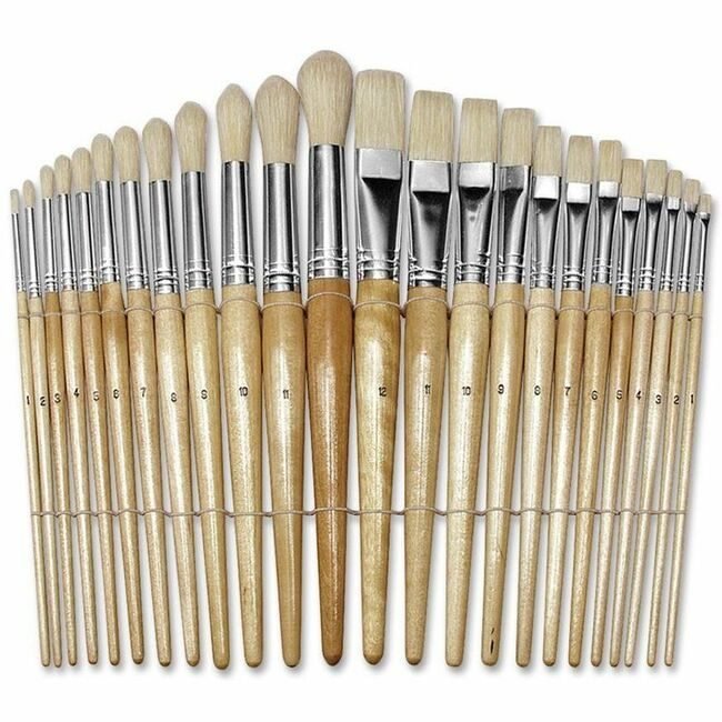 Pacon Corporation Brush Paint Wood Rnd/Flt 24 PAC5172