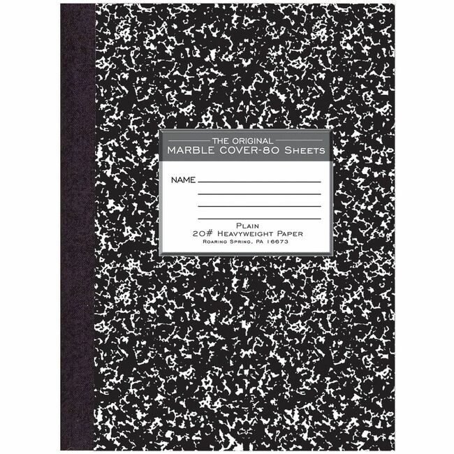 Roaring Spring Paper Products Marble Comp Black 20# Plain ROA77479CT