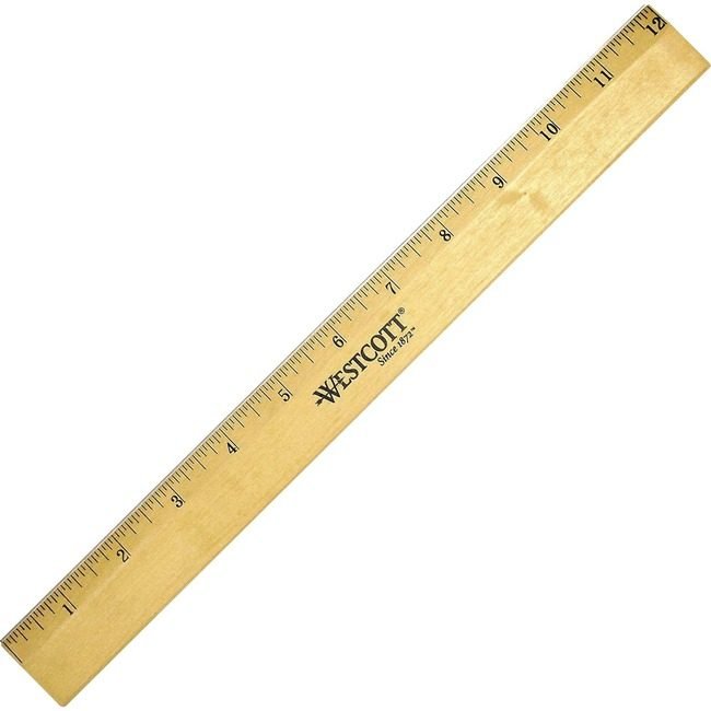 Acme United Corporation Westcott / Ruler Wood Brass Edge 12" ACM05011