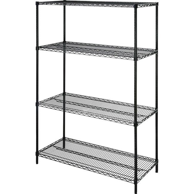 Lorell Rack Wire 4-TIER 48X18 Black LLR70061