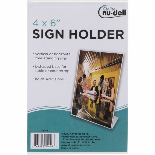 Nu-Dell Manufacturing Sign Slant Back 4X6 Clear NUD35446