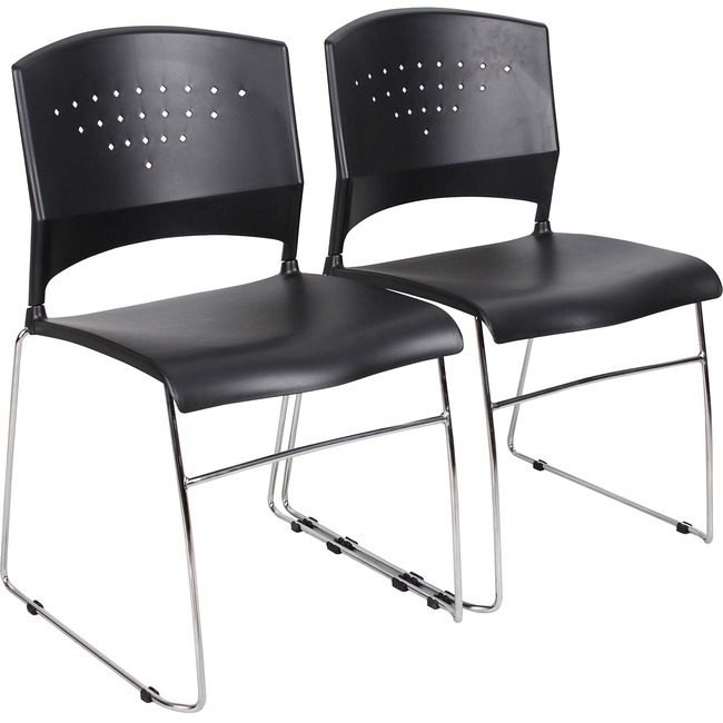 Boss Office Products Chair Stack Polypropylene 2/CT BOPB1400BK2