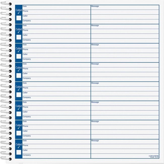TOPS Products Book Log Voicemsg 8.5X8.25" TOP4416