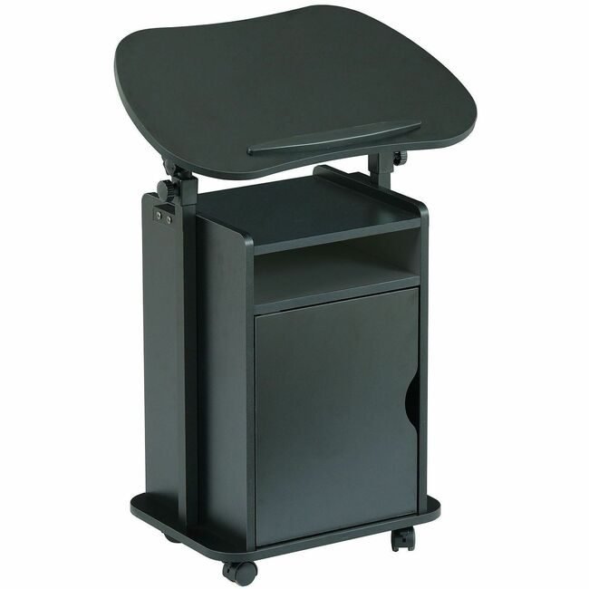RTA Products Cart Laptop Adj Hgt Mble Black RTAB007BK