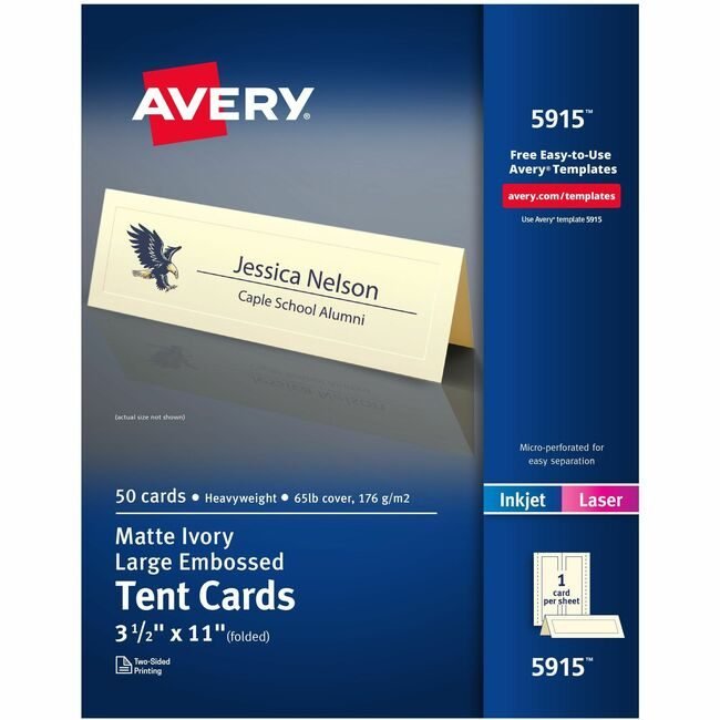 Avery Products Corporation Card Tent 1 UP 50/PK Ivy AVE5915