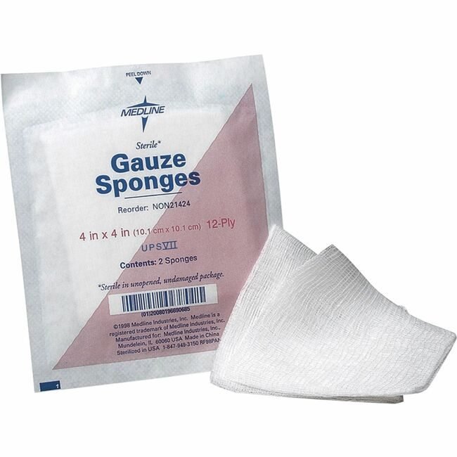 Medline Industries Gauze 12PLY 4"X4" MIINON21424