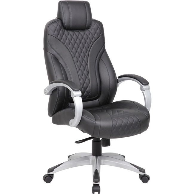 Boss Office Products Chair Executive Vinyl Black BOPB8871BK