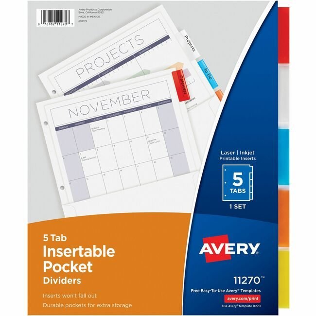Avery Products Corporation Index Pkt 5TAB Mi AVE11270