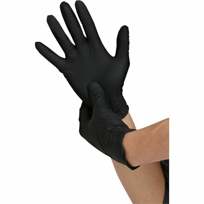 Genuine Joe Gloves Nitrile 5MIL Black Medium GJO15421