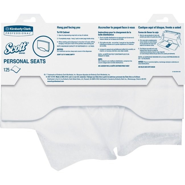 Kimberly-Clark Professional Kleenex / Scott / WypAll / Kimtech Cover Toilet Seat 125/PK KCC07410