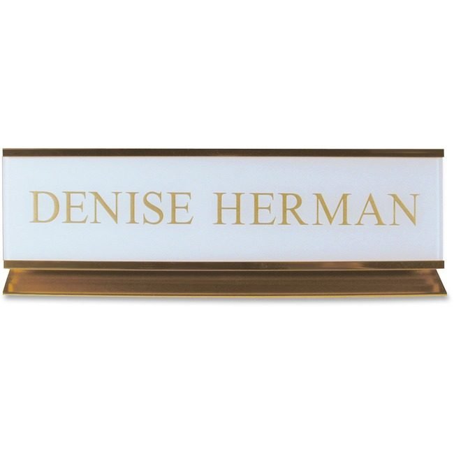 Xstamper Sign Dsk Pedstl Aluminum 2X8 Gd XSTK50