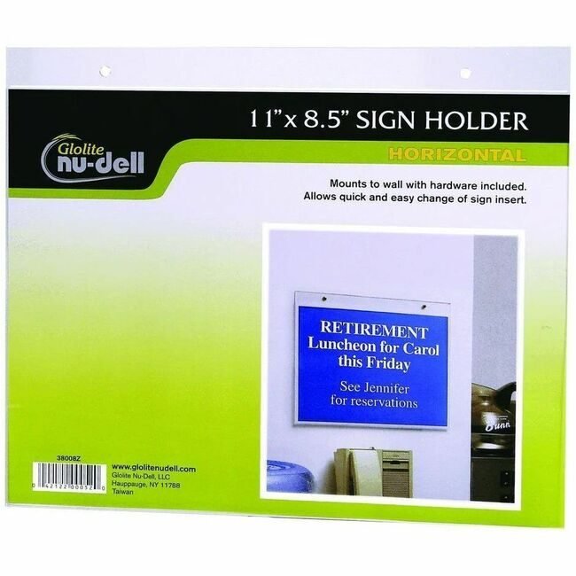 Nu-Dell Manufacturing Frame 8.5X11WALL SIGN Clear NUD38008Z