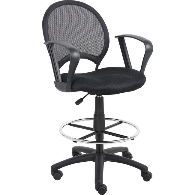 Boss Office Products Stool Drafing Mesh Black BOPB16217