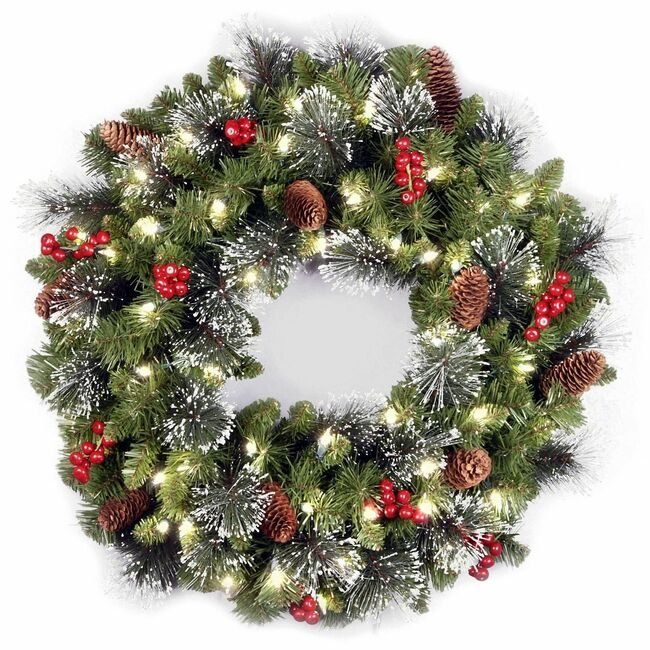 National Tree Company Wreath Cw Spruce Led 24IN NLT729083868900