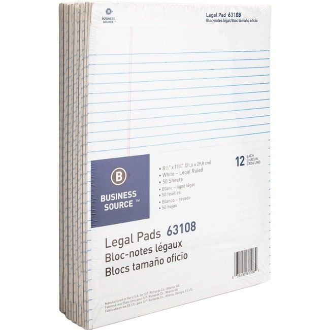 Business Source Pad Legal 8.5X11.75 50SH We BSN63108