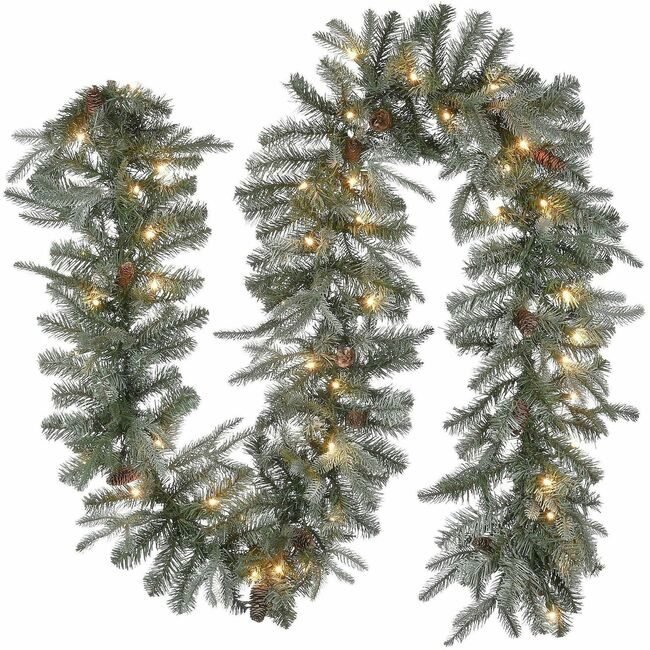 National Tree Company Garland Frost Arct Wc 9FT NLT729083283956