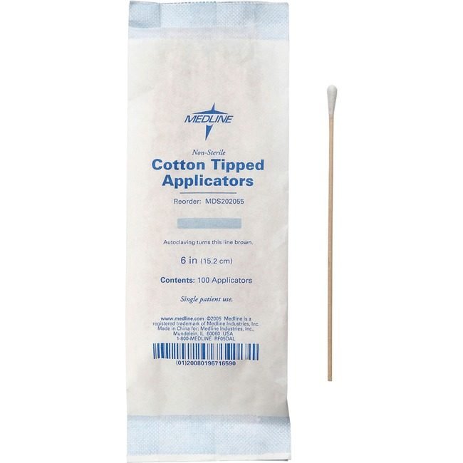Medline Industries Applicator Tip Cotton 6" 1M MIIMDS202055